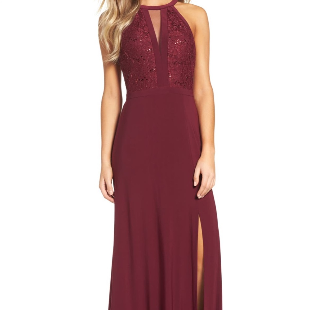 Lace & Jersey Gown